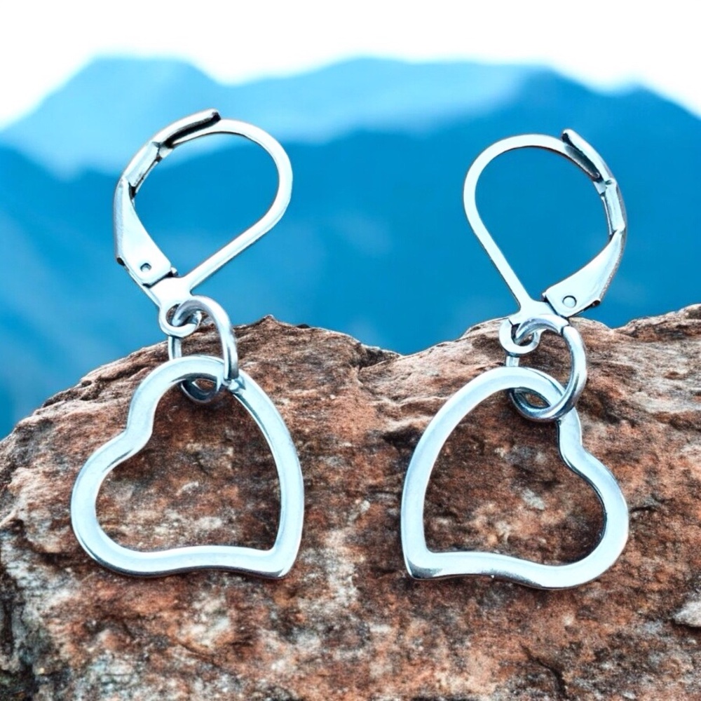 🆕 Heart Dangle Earrings Stainless Steel